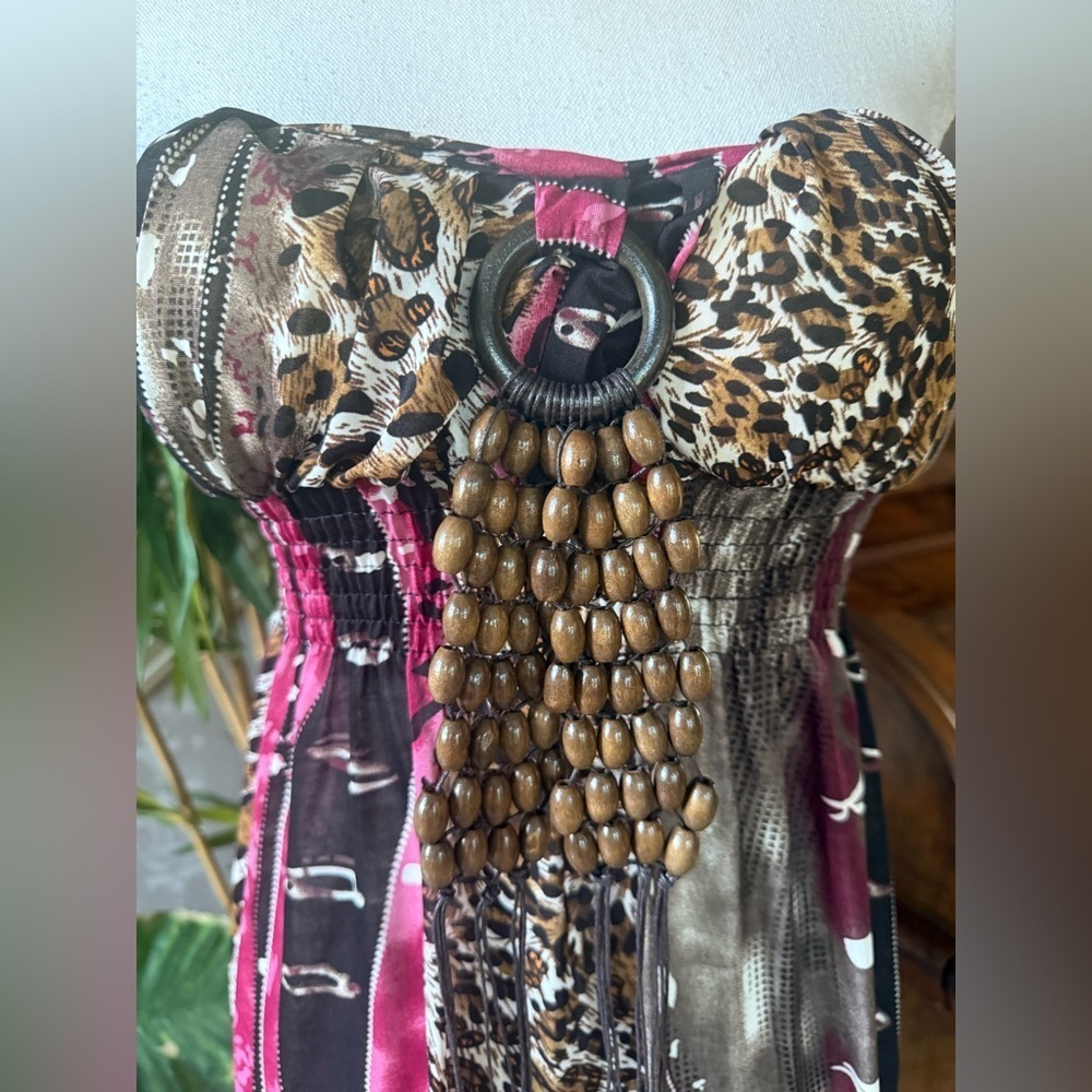 By Deep ladies, maxi sleeveless sundress, excellent condition beaded front large - Picture 6 of 16